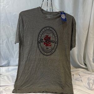 Unique St. Louis Graphic Gray T-Shirt w/ bottle opener inside shirt! Men’s, XL